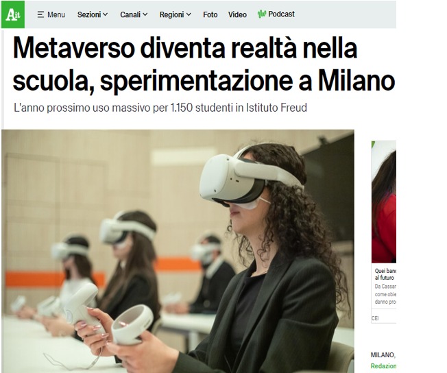 ANSA - METAVERSE BECOMES REALITY IN SCHOOL, EXPERIMENT IN MILAN