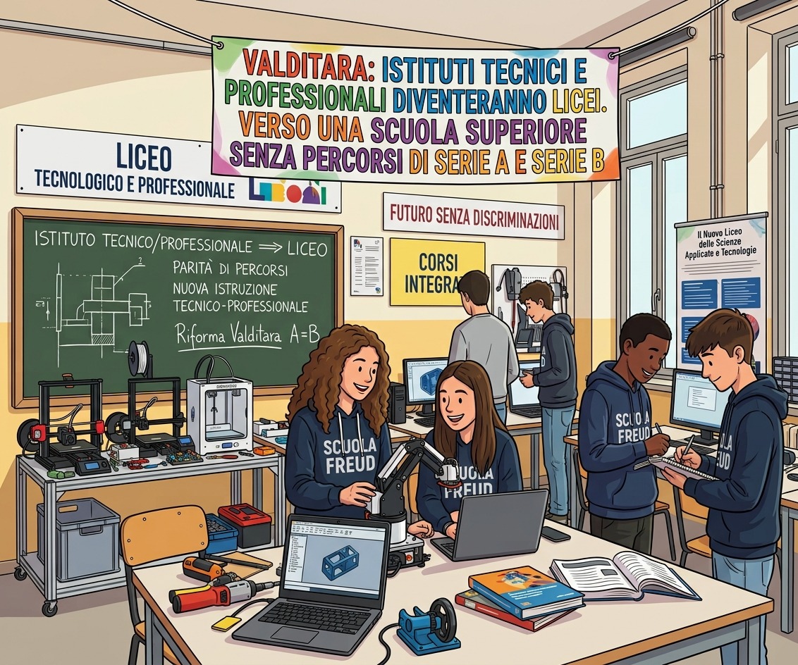 VALDITARA: ISTITUTI TECNICI E PROFESSIONALI DIVENTERANNO LICEI. VERSO UNA SCUOLA SUPERIORE SENZA PERCORSI DI SERIE A E SERIE B